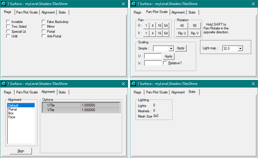 Surface properties