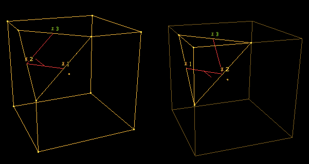 Cube dcoup en 3d avec et sans suppression du surplus