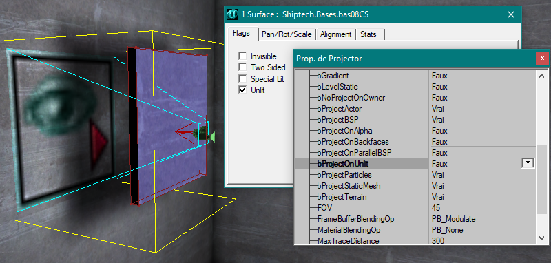 Projection dsactive sur surface unlit