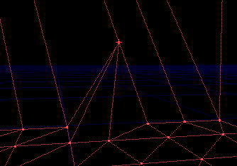 Vertex au bord du terrain en contact avec un la ligne de dcoupage du brush