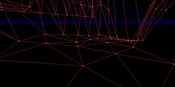 Retour au wireframe avec vue sur le sol